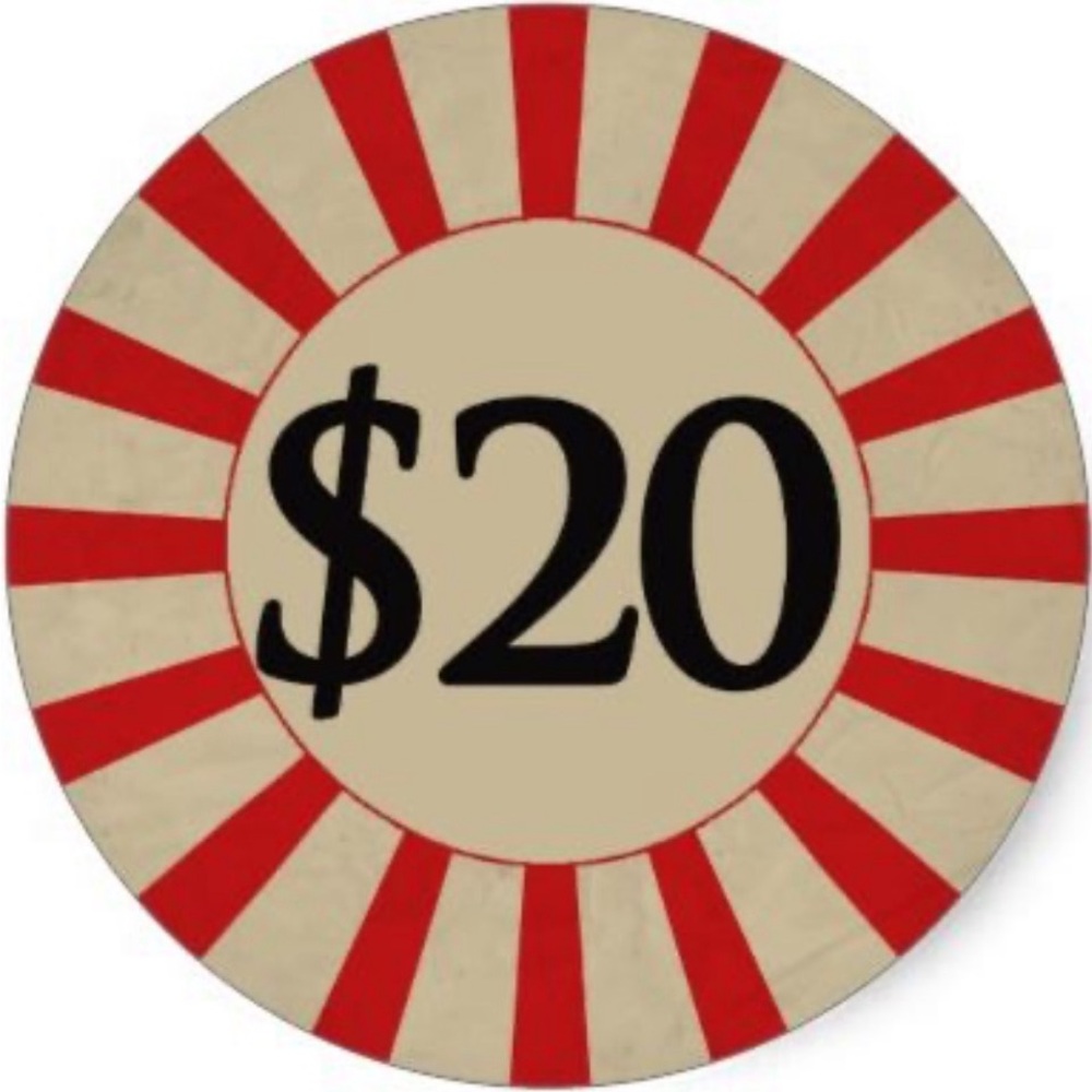 $20 unlisted items starting bid live show